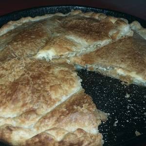 Tarta de cebolla y aceitunas verdes